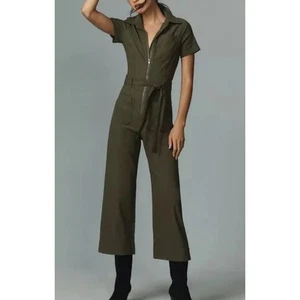 Antropologie NWT 12P Colette Weekend Green Jumpsuit Maeve Capsule Fall Travel - Picture 1 of 17