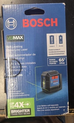 BOSCH GLL50-20G 50 Ft Green-Beam Self-Leveling Cross-Line Laser / Ships Fast! - Image 1 of 4