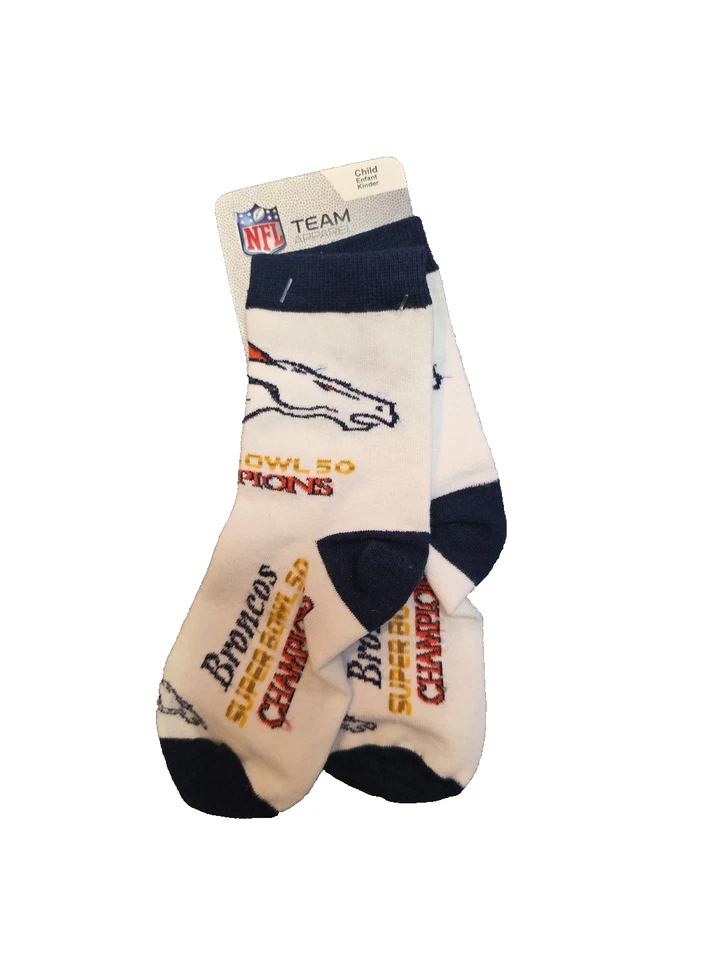 Calcetines Denver Broncos Niño 8-13 3" pies Campeones del Super Bowl Foto 1 de 1