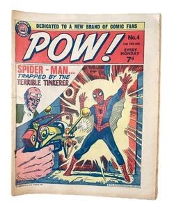 Vintage POW Comic Magazine No 4, 11th February 1976 Spider Man Trapped - Picture 1 of 4