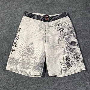 MMA Elite Grappling Shorts Skull All Over Print Jiu Jitsu Fight Mens Size Medium - Picture 1 of 10