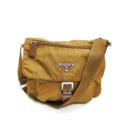 Prada Shoulder Bag Brown Nylon 453945 - Image 1 of 4