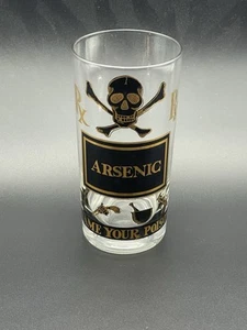 Vintage MCM Georges Briard Name Your Poison ARSENIC Longdrinkglas - Bild 1 von 4