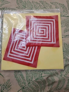 2 apliques reverso Hmong rojo blanco cuadrado geométrico 5 pulgadas envío gratuito - Imagen 1 de 3