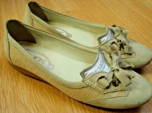 Ballerines TOD'S cuir et toile pointure 36,5 français (35,5 italien) - Photo 1/6