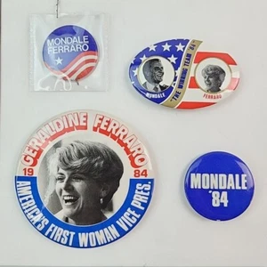 Menge 4 Vintage Politische Pinback Buttons Mondale Ferraro - Bild 1 von 11