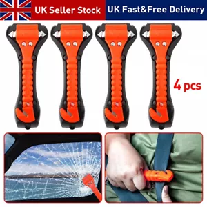 4X Emergency Car Safety Escape Hammer Seat Belt Cutter Tool Glass Window Breaker - Picture 1 of 9