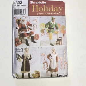 Costume Elf Santa Mrs Clause Size XS S M S4393 UNCUT Sewing Pattern Simplicity - Picture 1 of 2