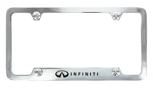 Infiniti wordmark on Chrome Plated brass License Plate Frame Holder - Bild 1 von 4