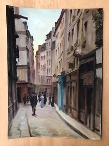 Vue De Paris Henri Coutot Huile Tableau Peinture Vie parisienne Rue Ruelle 1900 - Bild 1 von 7