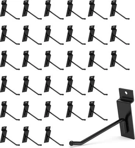 50 Pack Slatwall Hooks Black Hook Slatwall Hooks and Hangers Heavy 6 inch - Picture 1 of 7