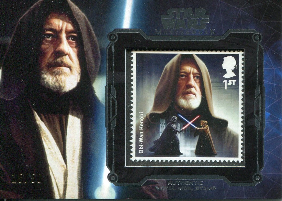 Star Wars Masterwork 2016 Silver Royal Mail Stamp Card [50] Obi Wan Kenobi - Image 1 of 1