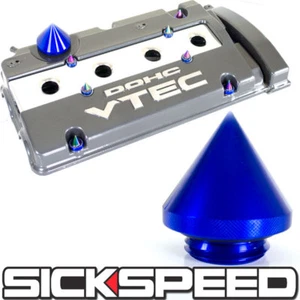 BLUE SPIKED BILLET ALUMINUM ENGINE VALVE COVER OIL CAP FOR SUBARU WRX STI FRS - Picture 1 of 1