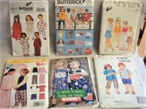 6 TODDLER SEWING PATTERNS  - Playwear & Sleepwear - BOYS & GIRLS - Picture 1 of 9