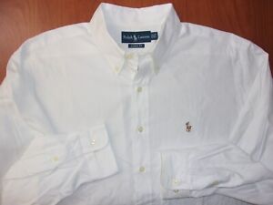 Ralph Lauren Classic Fit Cotton Button Down Casual Dress Shirt White 16.5-34/35