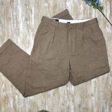 Polo Ralph Lauren - Mens 32x29 - WOOL Blend HERRINGBONE Pleated Pants - Tan