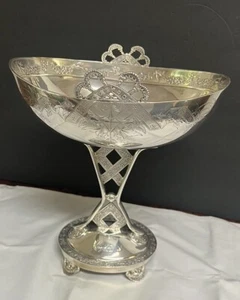 Rogers & Bro Vintage Triple Plated Compote Candy Dish Pedestal Base - Picture 1 of 22