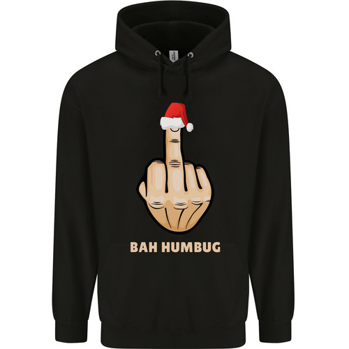 RHUDE Felpa con cappuccio Bah Humbug Finger Flip divertente Natale rude da uomo 80% cotone