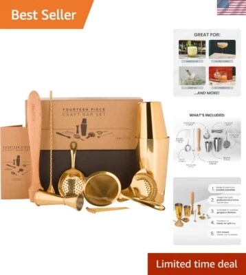 14-Piece Professional Bartender Gift Set - Premium Barware Accessories for Ho... - Image 1 of 4
