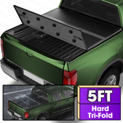 Cubierta rígida de plataforma triple plegable para camioneta Honda Ridgeline 2017-2025 plataforma de 5 ft EE. UU. Foto 1 de 4