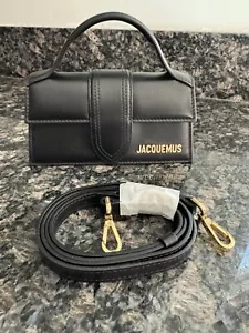 NEW JACQUEMUS Le Bambino Small Leather Shoulder Bag Women's Black $775 - Picture 1 of 12