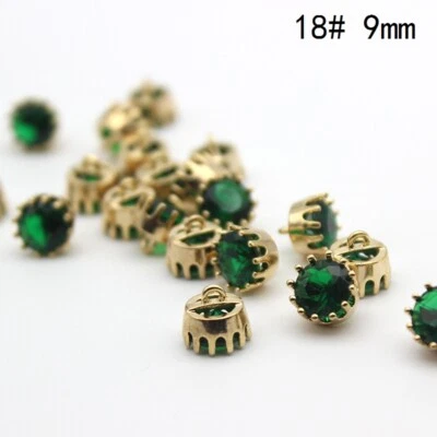 10pcs Rhinestone Button Beads Alloy Diamante Shank Crystal Bling Wedding Sewing - Image 1 of 4