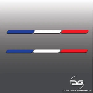 2x French Flag Stripes France Euro Car Dash Window Bumper Vinyl Decal Stickers - Picture 1 of 3