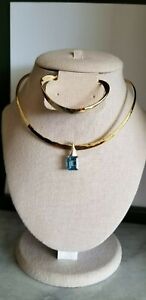 14K Gold Filled Omega Style Necklace and Bracelet Set