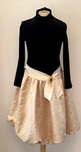 American Girl Midnight Holly Kleid - Schwarz Samt & Metallic Gold - Größe 8 (P/B) - Bild 1 von 5