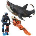  3 Pcs Scuba Diver Figurines Shark Toys Action Figures Shark Figurines Decor