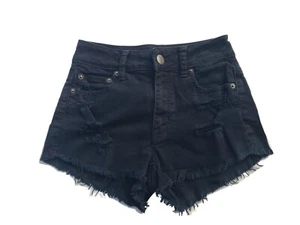 American Eagle Outfitters Stretch Black High-Rise Festival Shorts Black Size 00 - Picture 1 of 9