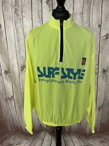 VINTAGE Surf Style Jacket Mens 1/2 Zip USA Shell Windbreaker 80’s 90s Neon Retro - Picture 1 of 21