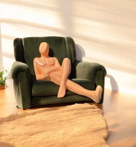 ๐ฅ Jaru Pottery Nude Male Sculpture Cubist (Rare Color) 1977 MCM, Gay Interest - Picture 1 of 9