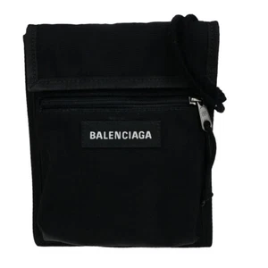 Mini Bolso de Hombro BALENCIAGA Logo Nylon Cuero Negro Italia 62YG742 - Imagen 1 de 16
