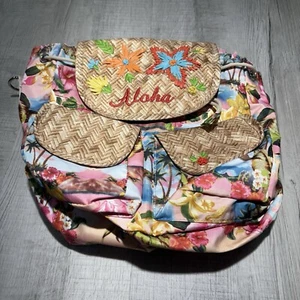 Mochila LeSportsac Hawaii Floral Bordada Limitada 2 Vías Aloha Usada en Excelente Condición Rara - Imagen 1 de 9