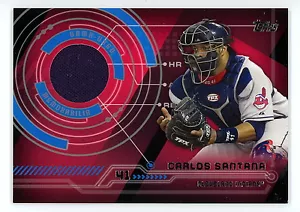 2014 Topps Trajectory Carlos Santana Game Used Player Worn Jersey Relic Indians - Picture 1 of 2