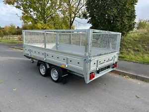 Drop Side Trailer 10,6ft X 5,6ft Twin Axle 2700kg Cage Trailer 3,25m x 1,71m - Picture 1 of 11
