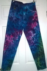RECYCLED Tie Dye Wrangler 100% Cotton Zipper Fly Jeans 30 x 32 US Made - Picture 1 of 6