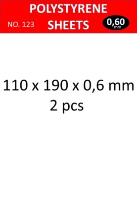 MW22 PLUSMODEL 123 POLYSTYRENE SHEETS 2X 110X190 X 0,6MM ACCESSORIES