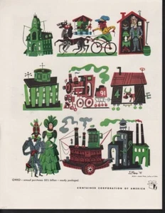 1947 JAMES FLORA ARTIST CARTOON OHIO CONTAINER CORPORATION PACKAGING AD 12891 - Picture 1 of 1
