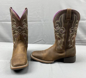 Stivali western Ariat Hybrid Rancher donna taglia 10B stile 10018527 marrone punta quadrata - Foto 1 di 14