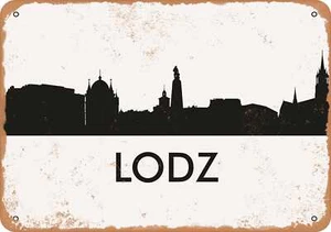 METAL SIGN - Lodz Skyline - Vintage Look - Picture 1 of 2