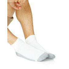 Hanes 145/6 Big and Tall Men's Ankle Socks, White - 6 Pack