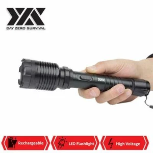 DZS POLICE METAL Stun Gun 9000 Tactical Rechargeable With LED Flashlight - Picture 1 of 3