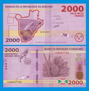 Burundi 2000 Francs P 52b 2018 UNC ( P 52 b ) - Picture 1 of 1