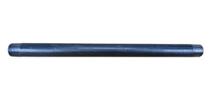 12" Black Pipe Decor 1/2" Dia Malleable Cast Iron Pipe Steel Hallf Inch Threaded - Picture 1 of 5