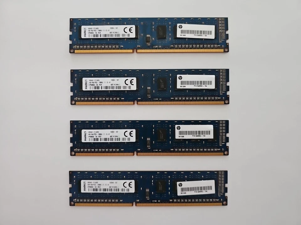 4x Kingston 4GB 1rx8 PC3L-12800U-11-13-A1 HP698650-154-MCN (Total 16GB) - Image 1 of 1