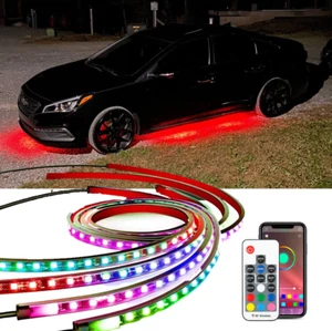 Tira de neón LED para coche 6 PIEZAS RGB multicolor luces inferiores APP para Hyundai Sonata - Imagen 1 de 11