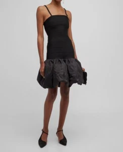 Carolina Herrera Women's Black Silk Sleeveless Bubble Hem Dress Size L - Picture 1 of 5