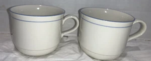 Lenox Chinastone Blue Pinstripes Coffee Mug/Cups -Excellent Condition - Lot of 2 - Picture 1 of 4